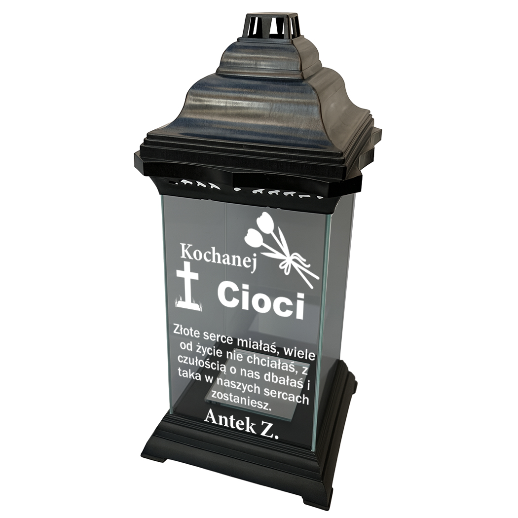 ciocia1 Personalizowany szklany znicz – nadruk i dedykacja dla Cioci - obrazek 1